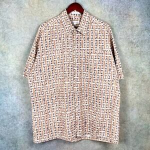 Vintage Pierre Cardin Button Down Shirt Mens Sz XL 90s Short Sleeve Hawaiian